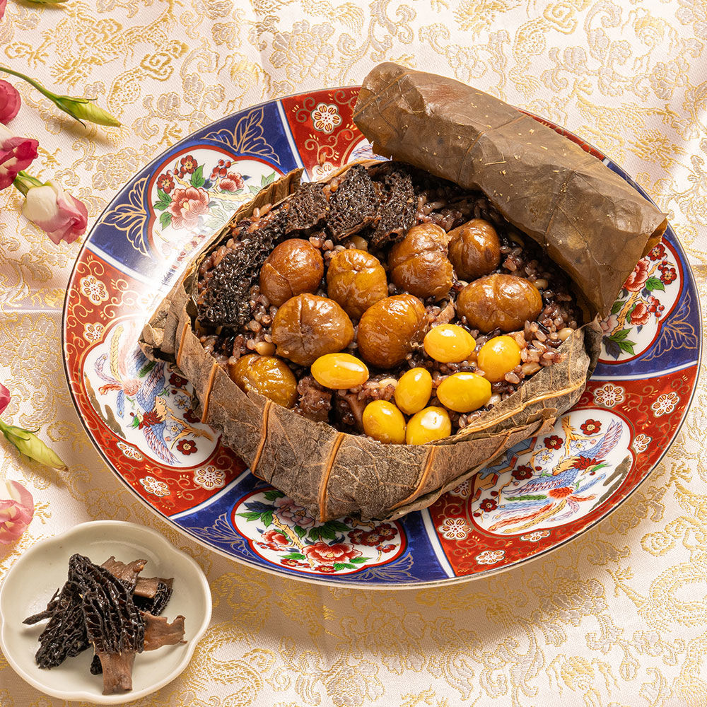 羊肚菌鮮栗荷葉飯-1